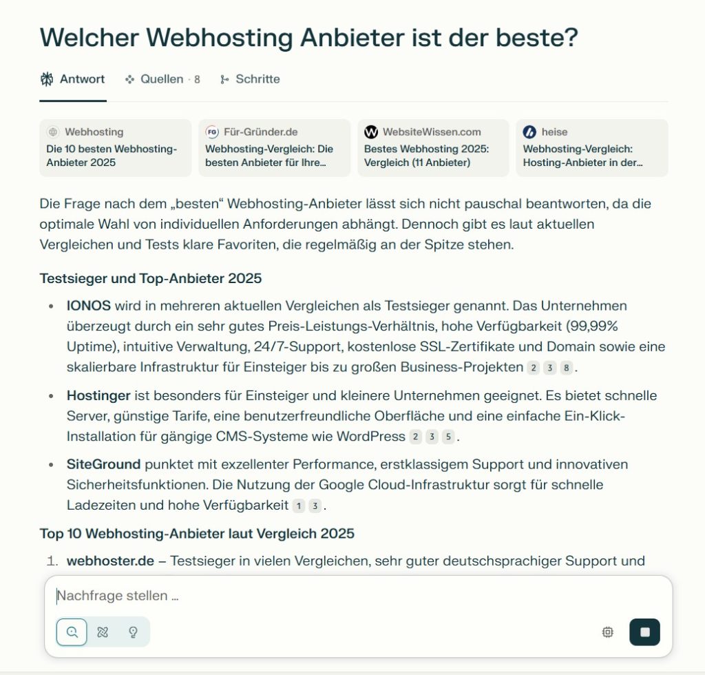 AI SEO: come cambierà l'ottimizzazione dei motori di ricerca nel 2025 - visibile nonostante l'AI 1 Risposta alla perplessità